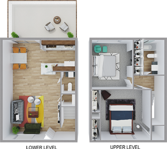 Two Bedroom / One & Half Bath - 900 Sq.Ft.*